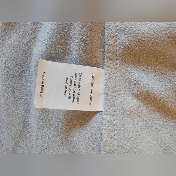 Jakett New York Meryl Waxed Suede Leather Jacket in Ice Blue, Size Small - Picture 7 of 13